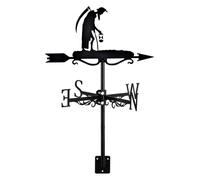 Veleta de metal con adorno de granjero, veleta, estaca for huerto, indicador de dirección del viento, herramienta de medición, decoración for exteriores, jardín, techo, potrero, patio, constructor.(Ol