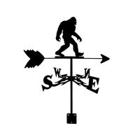 Veleta de metal con forma de camión de basura y gato Bigfoot, indicador de dirección del viento, soporte para techo, soporte para jardín, decoración de patio, soporte de metal para exteriores, es