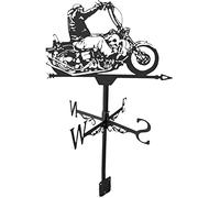 Veleta de Metal con Forma de Motocicleta, indicador de dirección del Viento, Herramientas de medición para decoración de jardín al Aire Libre, Locomotora de Acero Inoxidable para jardín al Aire Libre