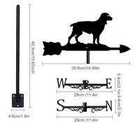 Veleta de Metal con Forma de Perro en 3D, con Aspecto de Hierro Forjado Negro, indicador de dirección del Viento, Accesorio Decorativo for Montaje en Techo, for jardín y Patio.(Labrador Retriever)