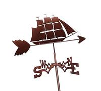 Veleta de Metal de Acorazado Vikingo Veleta de Barco Pirata Vintage Indicador de dirección del Viento para decoración de Paddock de Techo de jardín al Aire Libre