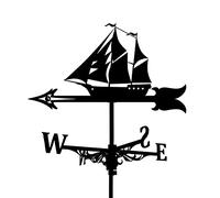 Veleta de Metal de Acorazado Vikingo Veleta de Barco Pirata Vintage Indicador de dirección del Viento para decoración de Paddock de Techo de jardín al Aire Libre