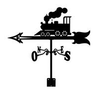 Veleta de metal de tren, veleta de acero inoxidable para patio al aire libre, veleta de hierro forjado con montaje en techo, decoración de jardín, indicador de dirección del viento, paleta de viento