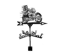 Veleta de metal, indicador de dirección del viento, herramientas de medición de acero inoxidable, paleta de viento duradera con revestimiento para adorno de jardín y patio (motocicleta)