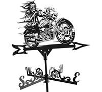 Veleta de Metal para jardín, Herramienta de medición Profesional con Adorno de búho/Motocicleta, Montaje en Techo de jardín, fácil Uso, Esqueleto