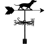 Veleta de metal para perro pequeño, adorno de animal, indicador de dirección del viento, accesorios de decoración de techo para jardín, patio, patio al aire libre, perro salchicha