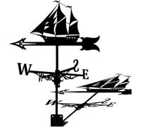 Veleta de Metal para veleros, Barcos, Clima, Pintura en Aerosol Negra, Viento, cobertizos Exteriores, Hierro, Patio, Techo, graneros, Patio, Herramienta para indicar la dirección.