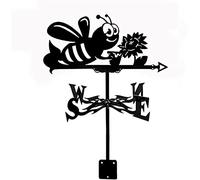 Veleta de Metal Veleta de Hierro con Soporte de Montaje Animales Decoración Veleta Diseño de libélula y Abeja Indicador de dirección del Viento Este Sur Oeste Norte Medición demasi