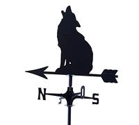 Veleta de Metal Veleta de Lobo Indicadores de dirección del Viento con Revestimiento antioxidante Decoraciones de jardín en el Techo para cenador de Patio de Granja al Aire Libre