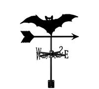 Veleta de murciélago para jardín, patio, césped, granja, adorno, indicador, negro, vintage, metal negro