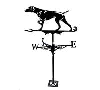 Veleta de perro de caza con indicador de dirección del viento para montaje en el techo, veleta de metal retro para jardín, veleta de hierro creativa para jardín de acero inoxidable para granja Y