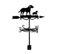 Veleta de viento de metal de acero inoxidable para perros y cachorros, pintura en aerosol para evitar el óxido, indicador de dirección del viento, adorno de jardín y patio, labrador