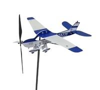 Veleta de Viento de Metal, Veleta de avión, Indicadores de dirección del Viento de fácil instalación, Paleta de Viento de avión de jardín para decoración de Patio al Aire Libre, de avión