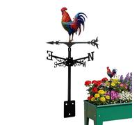 Veleta de Viento - Decoración De Exterior con Gallo De Hierro | Veletas Animales para Jardín | Decoración Granja, Jardín, Patio Trasero, Césped, Balcón, Barandilla y