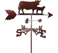 Veleta de Viento para Techo - Nueva Forma Creativa de Vaca y Pantorrilla Veleta Escultura Patrón Modelo Granja Veleta Vaca y Pantorrilla Forma Casa de Campo Veleta Hierba Fuente-Jardín Césped Exteri