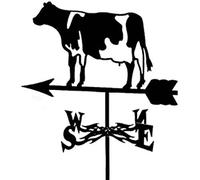Veleta de Viento Veleta Indicador de dirección del Viento Silueta de Metal Veleta Vacas Retro para decoración de jardín al Aire Libre Adornos artesanales