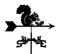 Veleta decorativa de acero inoxidable para ardilla, indicador de dirección del viento con soporte para techo, decoraciones de metal para techo al aire libre, granja, patio, paleta de viento