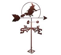 Veleta decorativa de metal de bruja malvada soplada por el viento para jardín al aire libre, montaje en techo, decoración de patio, paleta meteorológica - Vana de viento que indica la dirección del