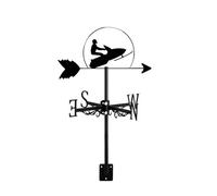 Veleta Decorativa para Jardín Adorno Negro con Forma de Lancha Motora de Esquí Indicador de Dirección para Montaje En Techo Patio Exterior Casa de Campo Estilo 03