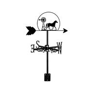 Veleta Decorativa para Jardín con Silueta de Caballo Indicador de Dirección Herramienta de Medición de Acero Inoxidable para Montaje En Techo de Patio Estilo 1