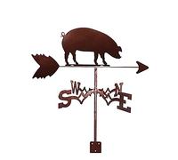 Veleta indicador de dirección del Viento, Cerca de Cerdo, Caballo, Jardinero, Veleta de Metal con Soporte en el Techo, Herramientas de medición Creativas para decoración del hogar al Aire Libre
