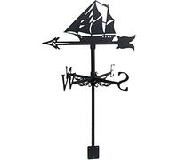 Veleta Indicador de dirección del Viento Veleta de Metal Montaje en Cerca Herramientas de medición Decoraciones al Aire Libre Dibujo Tradicional Veleta de Hierro, para Granero, pabellón, velero