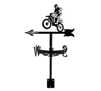 Veleta Jardín Estaca Montaña Moto Veleta Carreras Moto Decoración Veleta Cerdo Volador Indicador de dirección del Viento Veleta de Viento de Acero Inoxidable para Techo Exterior