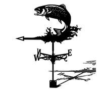 Veleta metálica con indicador de dirección del viento para montaje en techo, veleta retro para jardín, veleta creativa de acero inoxidable para decoración de granja, patio y hogar. Regalo ideal.