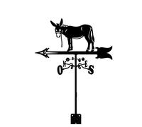 Veleta meteorológica animal, decoración veleta, kit de indicadores de dirección del viento al aire libre, jardín, césped, soporte de metal, veleta de viento-burro