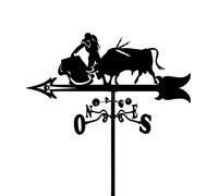 Veleta Silueta de Corrida de toros Veleta de Acero Inoxidable Indicador de dirección Estaca de jardín Decoración artística 3550 CM para decoración de Soporte de Animales al Aire Libre Artesanía