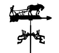 Veleta, soporte de techo de paleta meteorológica de caballo de granja, kit de indicador de dirección del viento de acero inoxidable para exteriores, soporte de metal para exteriores (E)