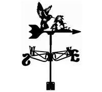 Veleta, soporte de techo para pájaros de granja, kit de indicador de dirección del viento de acero inoxidable, soporte de metal al aire libre (A)