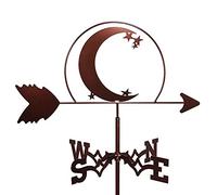 Veletas de metal Veleta Pescador Luna y estrellas Caballo corriendo Calabaza Forma de coche de vapor Veleta Indicador de dirección del viento para decoración de jardín Techo Exterior, Veleta Patio