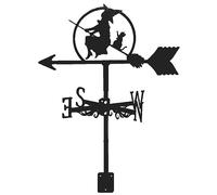 Veletas de Viento para Jardin Hierro Metalico Bruja y Gato Veleta Herramienta de Medición de Viento para Decoración de Patio Y Patio