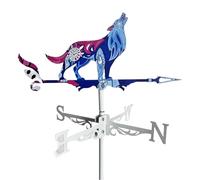 Veletas gallo lobo - veletas para techos al aire libre, decoración del hogar, veleta de jardín ornamental de metal rústico para techo de granja, exterior, jardín, cobertizo, decoración de patio, ens