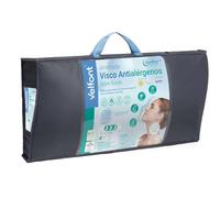 Velfont Almohada Ergonómica Viscoelástica Antialérgenos con Tecnología AlerProTECH, Doble Funda 100% Algodón y Microfibra, Alta Densidad, Firmeza Media (Cervical)