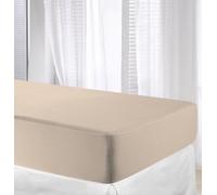 Velfont Protector de colchón y sábana bajera ajustable, impermeable y transpirable, dos productos en uno, arena 90 x 200 cm