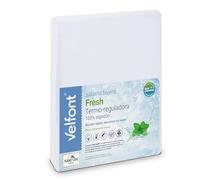 Velfont Sábana Bajera Fresh, 100% Algodón, Termo-reguladora Acabado Mentol, Blanco (135x190/200 cm)