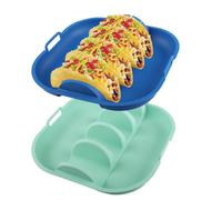 Velicber 2 Piezas Soporte para Tacos Porta Tacos de Silicona Mexicanos Soportes para Tacos con Asas Tacos Holders Porta Tortillas para Tacos Mexicanos, Burritos y Tortitas - Lavable en Lavavajilla