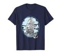Veliero con quieto y rosa de los vientos Camiseta