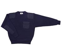 VELILLA 100, Jersey Punto Grueso con Cuello Redondo para Hombre, Azul Oscuro, XL