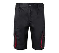 VELILLA 103007 Bermudas Bicolor Multibolsillos, Color Negro y Rojo, Talla 36
