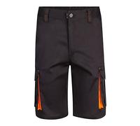 VELILLA 103010S; Bermudas Stretch Bicolor Multibolsillos; Color Negro y Naranja Flúor; Talla 56