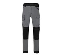 Velilla 103019S; Pantalón canvas Stretch con bolsillos flotantes; color gris y negro; talla XL