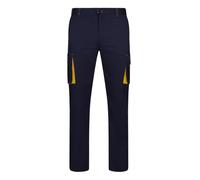 Velilla 103024S; pantalón Stretch bicolor multibolsillos; color azul navy y amarillo; talla 52