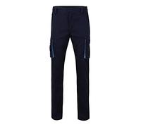 VELILLA 103024S; pantalón Stretch Bicolor Multibolsillos; Color Azul Navy y Celeste; Talla 36