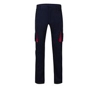Velilla 103024S; pantalón Stretch bicolor multibolsillos; color azul navy y rojo; talla 52