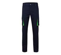 Velilla 103024S; pantalón Stretch bicolor multibolsillos; color azul navy y verde lima; talla 36