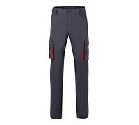 Velilla 103024S; pantalón Stretch bicolor multibolsillos; color gris y rojo; talla 38
