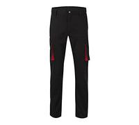 Velilla 103024S; pantalón Stretch bicolor multibolsillos; color negro y rojo; talla 58